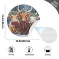 thumbnail image 2 of Ryvnso Highland Cattle Round Plate Mats Dining Table Placemat Set of 4 for Holiday Decoration, 2 of 7