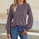 thumbnail image 2 of Ropa para adolescentes,Blusa informal de color liso para mujer, cuello redondo, manga larga, tela acrílica, cómoda para uso diario, sopatenor, 2 of 9