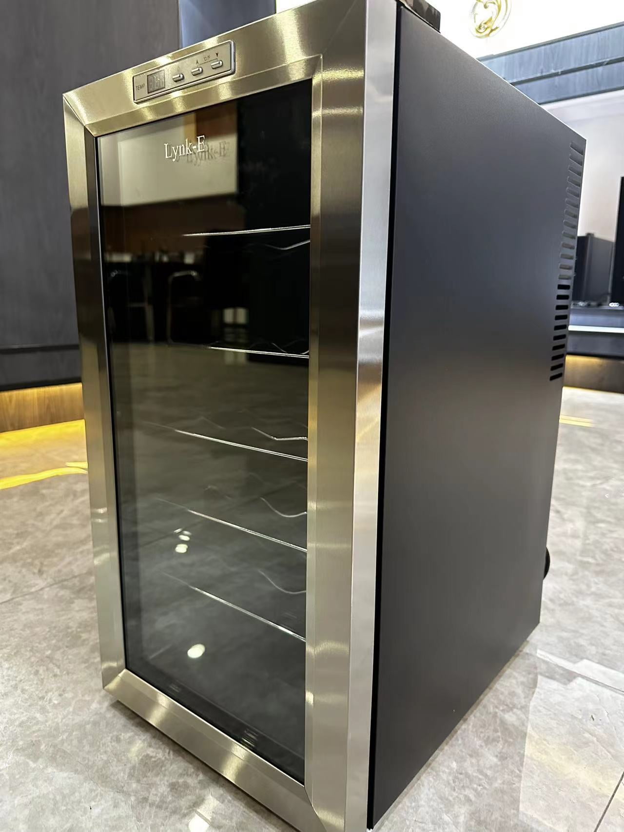 Lynk-E Wine Bottle Refrigerator, Built-in or Freestanding Wine Freezers with Advanced Cooling System for Drink Soda Wine Water, Quiet Operation, Silver
