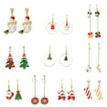 thumbnail image 3 of BNNG Christmas-Themed Oil Drop Earrings Colorful Christmas Earrings Vintage Christmas Earrings Festive Red And Green Style Snowman Candy Santa Earrings Earrings Holiday Earrings, 3 of 9