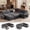 Gray, variant on 111" U Shaped Modular Sectional Sleeper Sofa with Pull Out Bed,7 Seat Beige Chenille Couch with 2 Pull-Out Beds,USB Ports,Tool Free Assembly