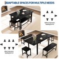 thumbnail image 4 of EDTara Modern Extendable Dining Table, 63” Kitchen Table Set with Benches and Stools for 8, Easy to Assemble, 4 of 9