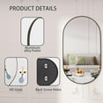 thumbnail image 6 of Lumora 22"x38" Oval Bathroom Wall Mirror Vanity Mirror with Aluminum Alloy Frame, Black, 6 of 6