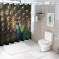 thumbnail image 7 of GOSMITH Fashionable Decorative Colorful Peacock Feather Shower Curtain for Bathroom Decoration White, 7 of 7