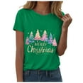 thumbnail image 6 of Duqingm Christmas T Shirts for Women Christmas Shirts for Women: Merry Christmas Printed Short Sleeve T-Shirts Xmas Holiday Tees Tops for Family Green,2XL, 6 of 6