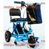 Enhance Mobility - Triaxe Sport Portable Folding Scooter - 3-Wheel - Blue - PHILLIPS POWER PACKAGE TM - $500 VALUE
