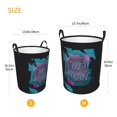 thumbnail image 5 of XMXT Collapsible Laundry Basket, Brave Slogan Two Color Pattern Waterproof Laundry Hamper, 62L Black, 5 of 8