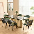 thumbnail image 3 of Homary Green Upholstered Velvet Dining Chair Modern Arm Chair in Gold & Black, 3 of 12