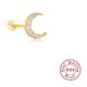 thumbnail image 1 of Pendientes de plata de ley 925 antialérgicos con diseño de hip hop para mujeres y hombres, con diseño de hueso de oreja y clavos, de estilo europeo y americano, 1 of 6