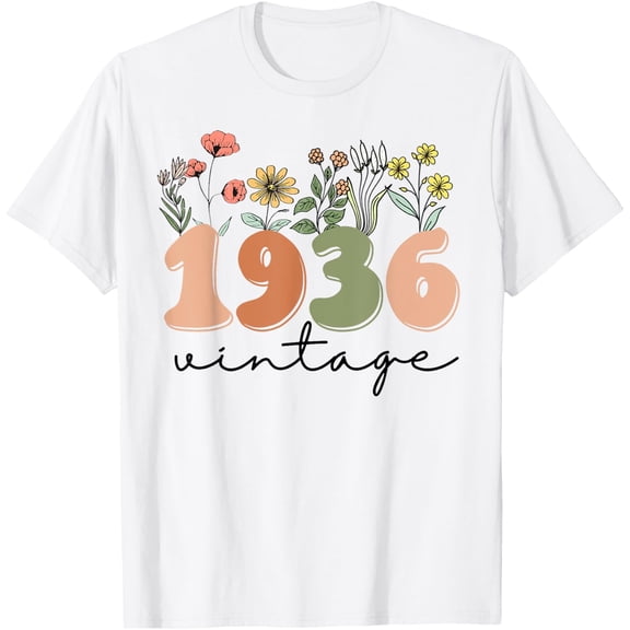 90 Years Old Vintage 1936 90Th Birthday Tee Wildflower Women T-Shirt Unisex S-5XL Hot Trending Shirt Birthday Gift