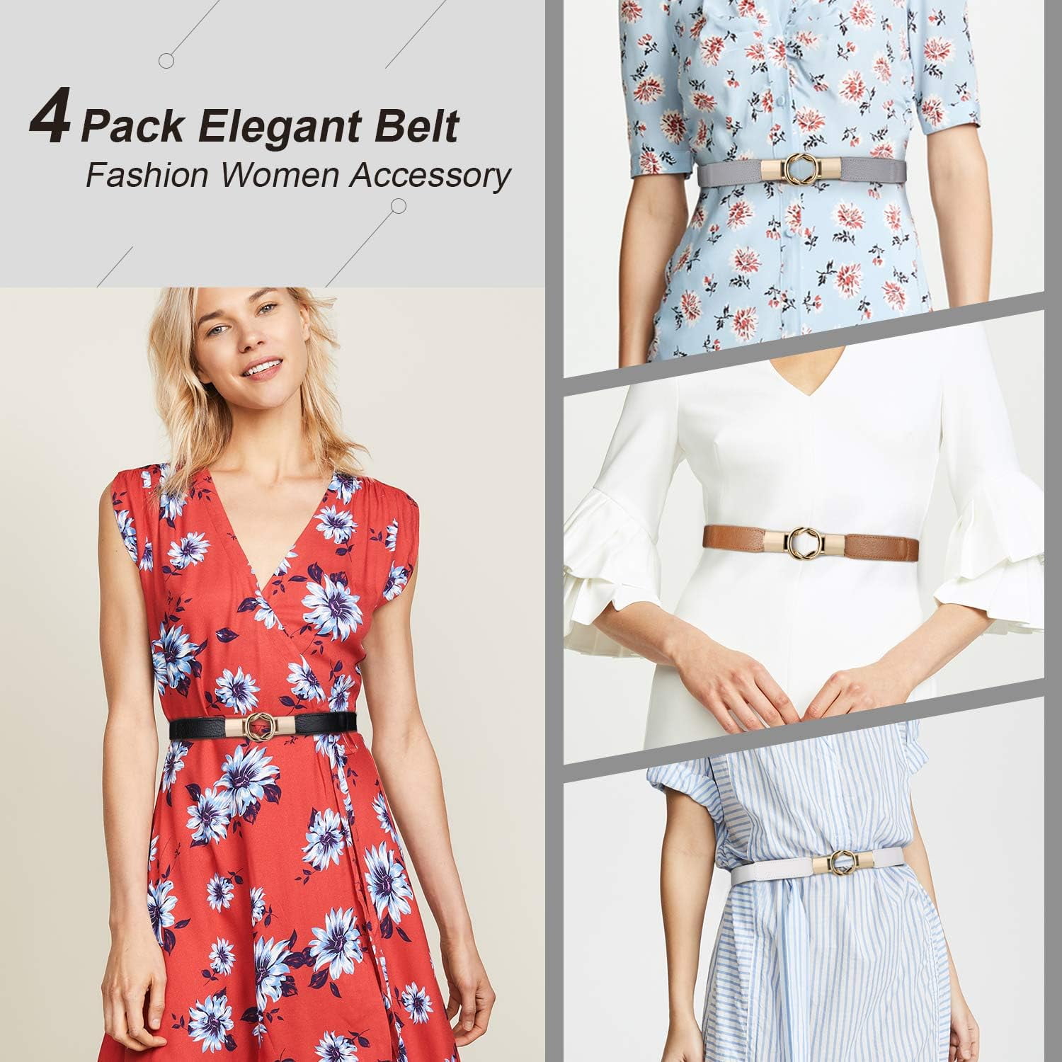 Women Skinny Belt for Dresses Retro Stretch Ladies Waist  display picture 3