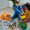 thumbnail image 5 of Room Copenhagen: LEGO Storage Brick - 4 Knobs Lid, Orange - 9.8 x 7.1", Stackable Plastic Container, Holds 800 Building Blocks, Toy Home Organizer Box, 5 of 9