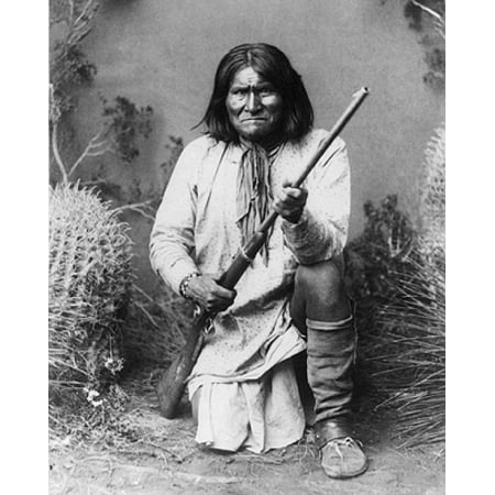 Native American Apache Warrior Geronimo 1886 Poster Print by McMahan Photo Archive (8 x (Best Native American Warriors)