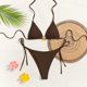 thumbnail image 4 of WILLBEST Traje de Baño Mujer Curvy conjunto de Bikini de Dos Piezas con Cuello Halter Triangular Tanga Sexy Traje de Baño con Cordones Laterales, 4 of 6