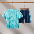 thumbnail image 4 of Grblisyd Boys Summer Outfits Loose Athletic Shorts Set Performance Crew Neck T-Shirt and Mesh Short 2 Piece Sportwear for Active Kids, 4 of 6