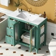 thumbnail image 4 of Harper & Bright Designs 36" Bathroom Vanity Sink Combo with Storage , Wood Bathroom Floor Cabinet with Drawers and Soft Close Doors, Lake Green, 4 of 19