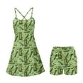 thumbnail image 5 of Psesaysky Athletic Dress for Women Mini Square Neck Sleeveless Built in Shorts with Pockets Tennis Golf Dresses Summer Clothing Green Pickle Print, Size S, 5 of 5