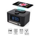 thumbnail image 3 of Altavoz Bluetooth Reproductor Radio Carga inalámbrica Reloj despertador digital Enchufe de EE. UU. 110-240 V Negro, 3 of 14