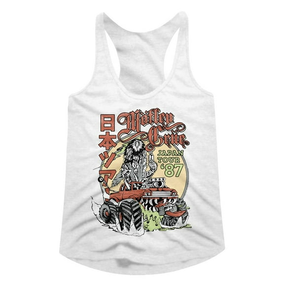 Motley Crue Japan Tour White Junior Women's Racerback Tank Top T-Shirt