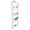 thumbnail image 2 of DOLITY Mobile Shelving Unit Organizer with 5 Tiers Storage Shelf, Slim Slide Out Pantry Storage Rack for Narrow White, 2 of 7