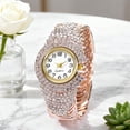thumbnail image 3 of Women Quartz Watch Round Dial Analog Watch with Alloy Strap Ladies Rhinestone Wristwatch for Casual Wear Parties Offices Dates, 3 of 8