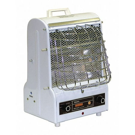 Portable Electric Heater, Fan Forced, Radiant, 120VAC, 5120 BTU,