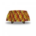 thumbnail image 4 of Abstract Ottoman Cover, Creative Warm Toned Motif, 2 Piece Slipcover Set with Ruffle Skirt for Square Round Cube Footstool Decorative Home Accent, Standard Size, Multicolor, by Ambesonne, 4 of 5