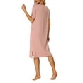 thumbnail image 3 of INSPIRE CHIC Women's Casual Short Sleeve T-shirt Dress Nightshirt Nightgown Basic Sleepwear Midi Shirtdress L Pink, 3 of 6