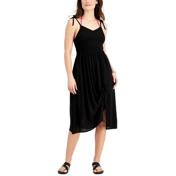 Miken Womens Juniors Smocked Dress Cover-Up