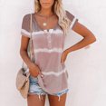 thumbnail image 2 of Pompotops Mode Femme Décontracté Ample Imprimé Col en V T-Shirt Blouse, 2 of 5