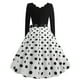 thumbnail image 5 of Vestido de fiesta Fridja A Line Flare Vintage Manga larga Estampado de lunares Talla S, 5 of 6