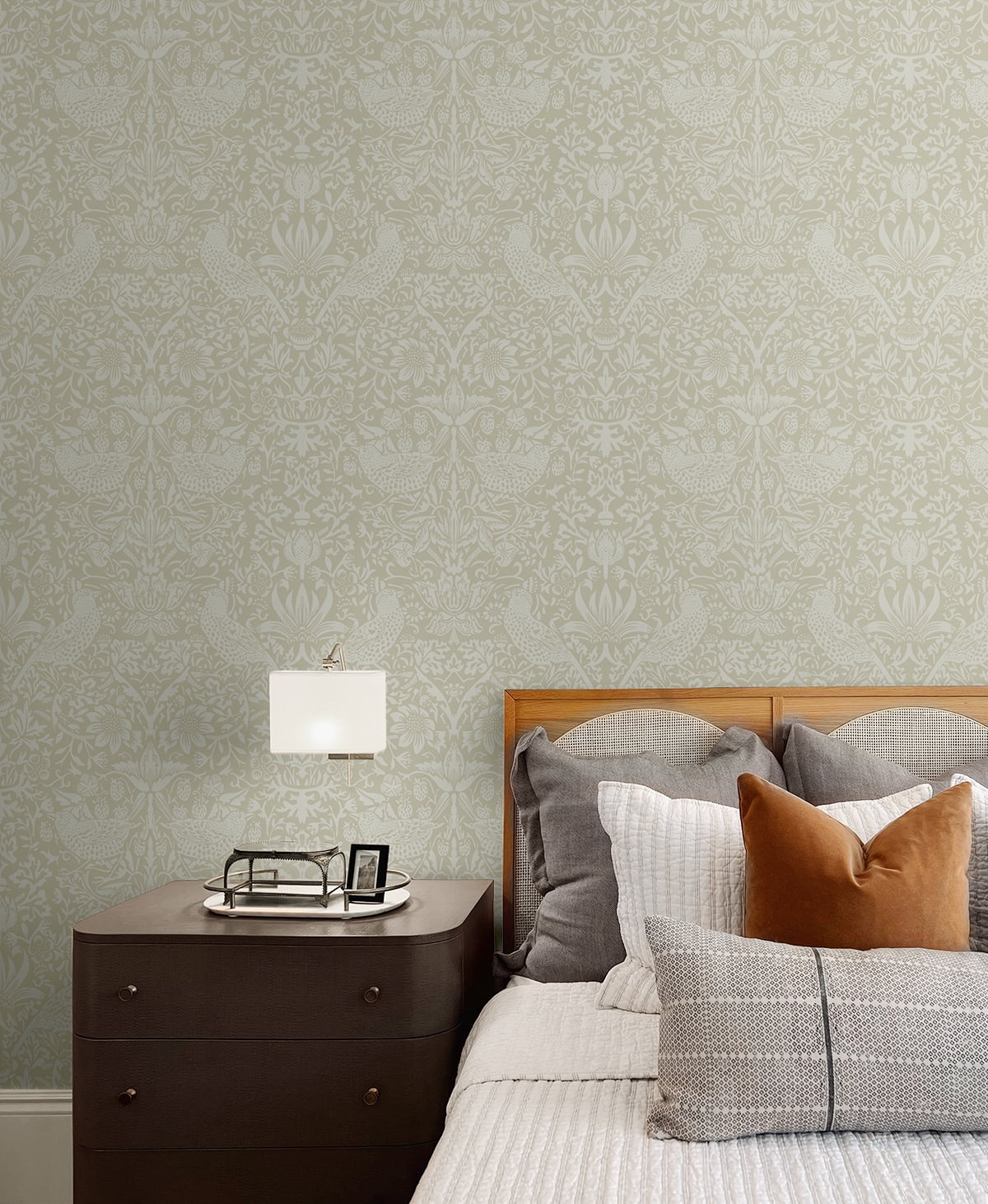 NextWall Neutral Tonal Bird Garden Peel and Stick Wallpaper - 20.9 in. W x 18 ft. L Roll