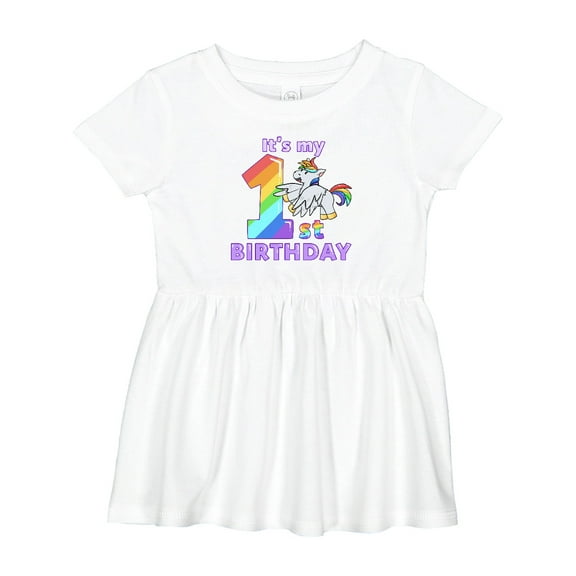 Inktastic It's My 1st Birthday Unicorn Girls Baby Dress