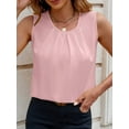 thumbnail image 5 of Women'S Silk Satin Tank Top Summer Business Casual Outfit 2025 Sleeveless Work Dressy Shirt Pink M, 5 of 7