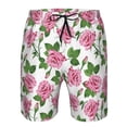 thumbnail image 4 of Naloa Rose Flowers Men's Beach Shorts, Surfing shorts, Swim trunks, Quick Dry Swim Trunks for Surfing Beach Fun - Small, 4 of 9