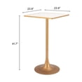 thumbnail image 4 of Pemberly Row Modern / Contemporary Metal Bar Table Beige & Gold, 4 of 5