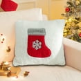 thumbnail image 2 of Yhmxh Christmas Pillow Covers, 18x18 inch Decorative Soft Plush Christmas Snowman Pillow Covers Beige 3D Embroidered Couch Cover Pillow Case for Sofa Bedroom Living Room Holiday Winter Home Decor, 2 of 6