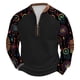 thumbnail image 2 of Blusas y camisas de manga larga con cuello redondo para hombre Sudadera con puños en los hombros estampada para hombre Blusa de poliéster de manga larga con cuello redondo para hombre, 2 of 3
