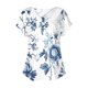 thumbnail image 4 of Mujeres de Verano Superior, V-Cuello Casual Camiseta de Moda de Manga Corta Hecha de Cómodo Estante de Imitación para Toda la Temporada de Uso Diario, Camisetas Cortas para Mujeres, 4 of 4