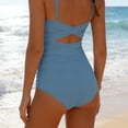 thumbnail image 6 of TaTaai High Stretch Women Split Printed Swimsuit V Neck Two Piece Bathing Suits Soft Quick Dry Beachwear Adjustable Straps Push Up Tops Summer Pool Party Gift, 6 of 9