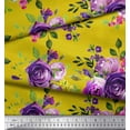 thumbnail image 3 of Soimoi Rayon Fabric Leaves & Rose Flower Decor Fabric Printed Yard 56 Inch Wide, 3 of 3