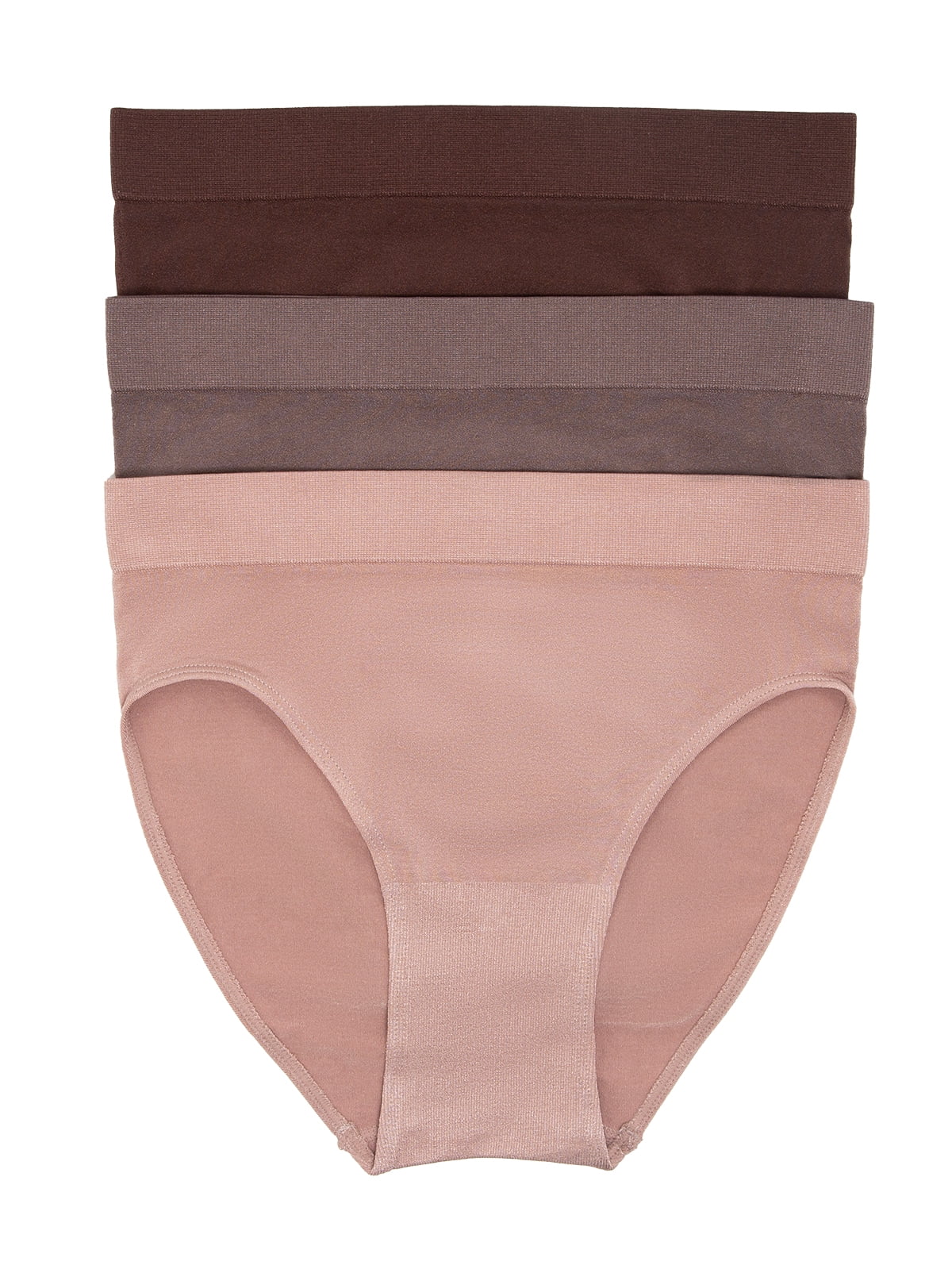 Paramour by Felina Body Smooth Hi Cut Seamless Brief Panties 3Pack