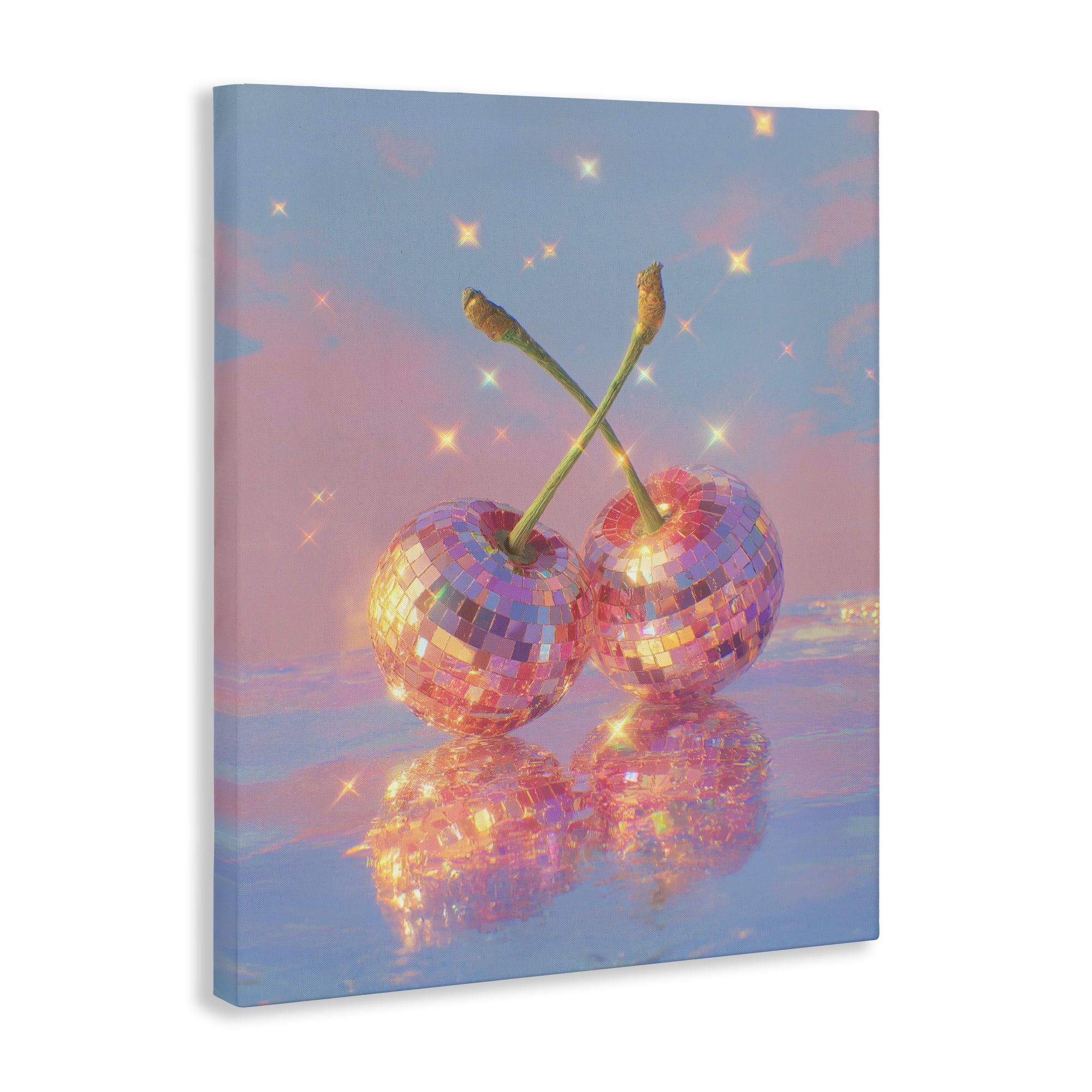Disco Cherry Reflection Canvas Wall Art, design by Ziwei Li