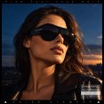 thumbnail image 4 of SA106 Oversized Retro Racer Thick Frame Aviator Sunglasses / All Black, 4 of 7