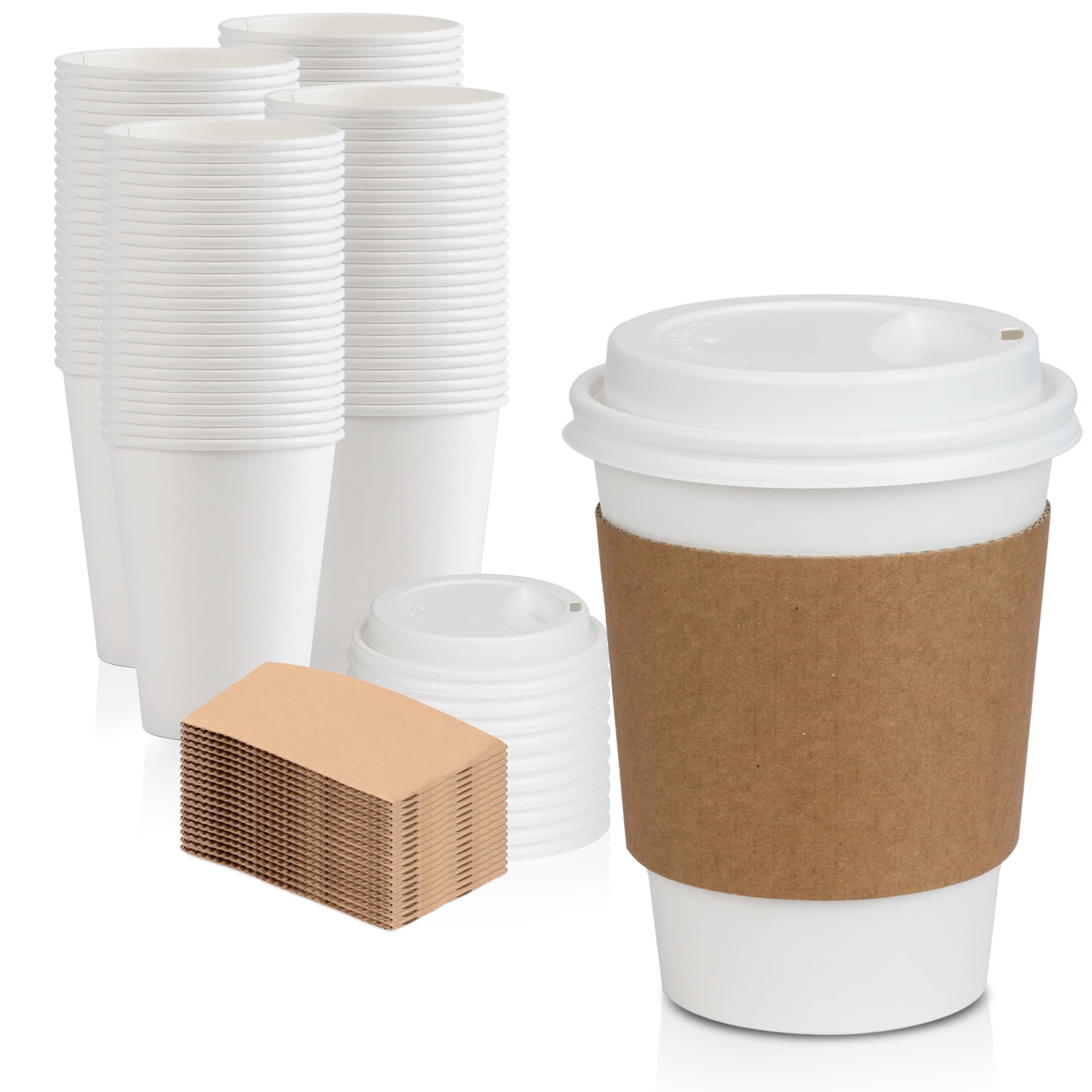 100-Pack 7oz White Paper Disposable Cups – Hot / Cold Beverage Drinking Cup  for Water, Juice, Coffee or Tea – Ideal for Water Coolers, Party, or Coffee  