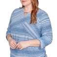 thumbnail image 4 of Alfred Dunner Womens Plus-Size Spliced Textured Stripe Knit Top, 4 of 4