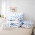 thumbnail image 5 of Erosebridal Initial Letter Q Bedding Sets King Size,Bowtie Pattern Comforter Sets with Sheets,White Blue Bed in a Bag King Size For Girls,Breathable Bedroom Decoration Reversible,7-Piece, 5 of 7