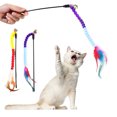 thumbnail image 2 of Cat Teaser Wand Plush Artificial Feather Bell Cat Wand Toy Cat Interactive Toy, 2 of 9