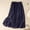 *Navy, variant on ClodeEU Women's Linen Blend Elastic Waist A Line Midi Skirt , Solid Color Casual Loose Cozy Skirt Gray,Womens Plus XXL