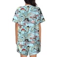 thumbnail image 6 of Haiem Cartoon Pirate Pattern Pajama Set for Women 2 Piece Lounge Set Short Sleeve Tops and Shorts Soft Sleepwear-3X-Large, 6 of 7